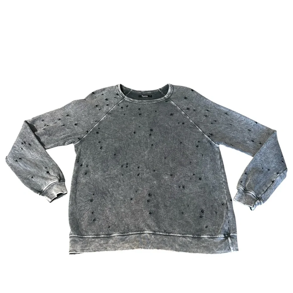 Michael Lauren Gray distressed Crewneck Sweatshirt Size S - Picture 5 of 8